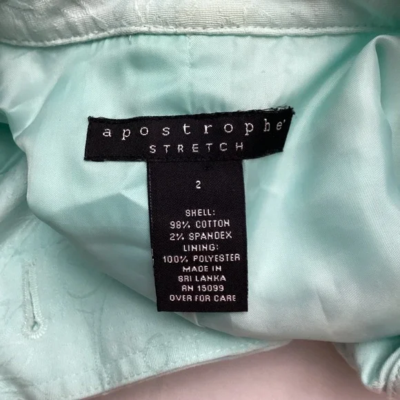 Apostrophe Stretch Light Aqua Textured Button Front Coat Womens Size 2 - Picture 6 of 10